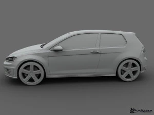 volkswagen golf r 3 doors 2014 3D Model