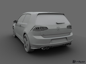 volkswagen golf r 3 doors 2014 Modello 3D