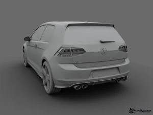 volkswagen golf r 3 doors 2014 3D Model