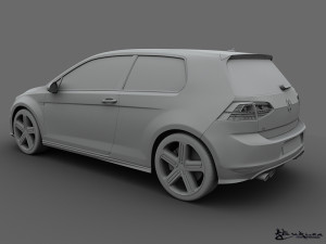 volkswagen golf r 3 doors 2014 Modello 3D