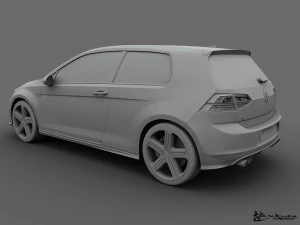 volkswagen golf r 3 doors 2014 3D Model