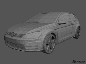 volkswagen golf r 3 doors 2014 Modello 3D