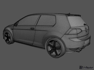 volkswagen golf r 3 doors 2014 3D Model
