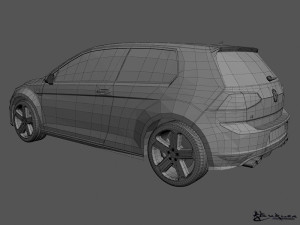 volkswagen golf r 3 doors 2014 Modello 3D