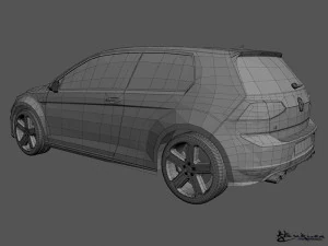 volkswagen golf r 3 doors 2014 3D Model
