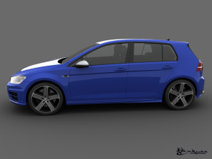 volkswagen golf r 5 doors 2014 Model 3D