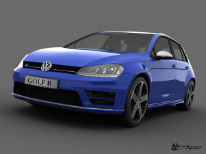 volkswagen golf r 5 doors 2014 3D Model