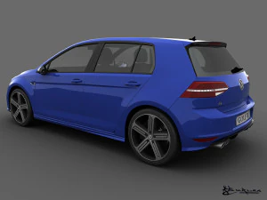 volkswagen golf r 5 doors 2014 3D Model