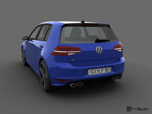 volkswagen golf r 5 doors 2014 3D Model