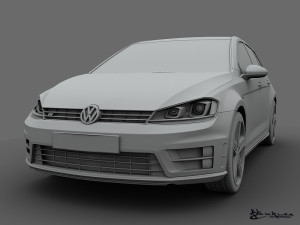 volkswagen golf r 5 doors 2014 Model 3D