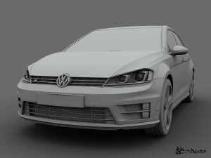 volkswagen golf r 5 doors 2014 3D Model