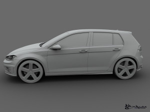 volkswagen golf r 5 doors 2014 Model 3D