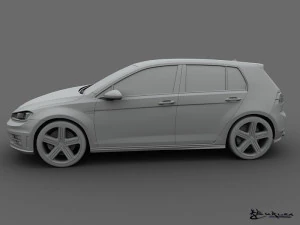 volkswagen golf r 5 doors 2014 3D Model