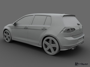 volkswagen golf r 5 doors 2014 Model 3D