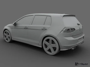 volkswagen golf r 5 doors 2014 3D Model