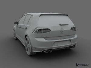 volkswagen golf r 5 doors 2014 Model 3D