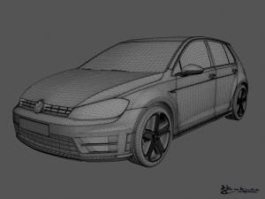 volkswagen golf r 5 doors 2014 Model 3D