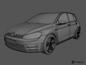 volkswagen golf r 5 doors 2014 3D Model