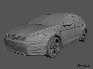 volkswagen golf r 5 doors 2014 3D Model