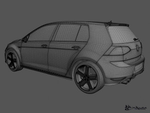 volkswagen golf r 5 doors 2014 Model 3D
