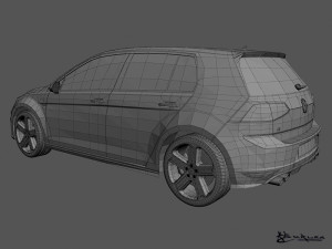 volkswagen golf r 5 doors 2014 Model 3D