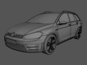 volkswagen golf r variant 2015 3D Модель