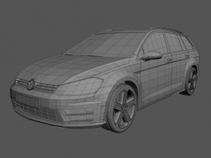 volkswagen golf r variant 2015 3D Модель