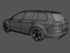 volkswagen golf r variant 2015 3D Модель
