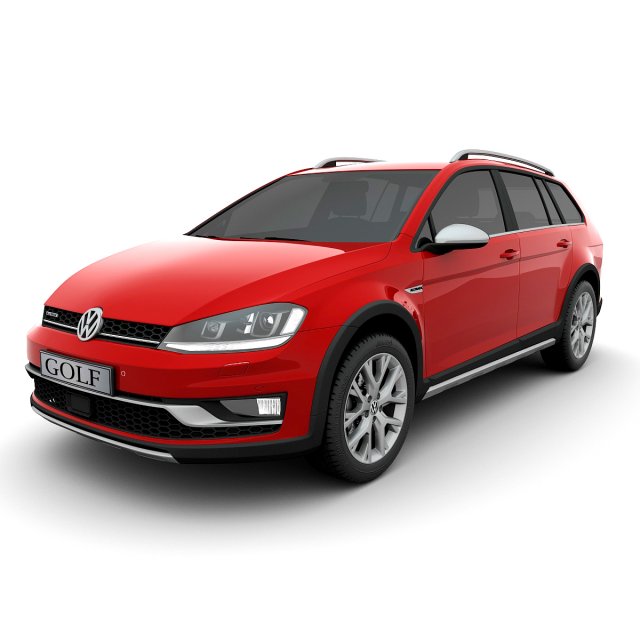 volkswagen golf alltrack 2015 3D Модель .c4d .max .obj .3ds .fbx .stl .blend 