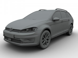 volkswagen golf alltrack 2015 3D Модель