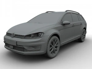 volkswagen golf alltrack 2015 3D Model