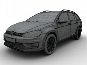 volkswagen golf alltrack 2015 3D Model