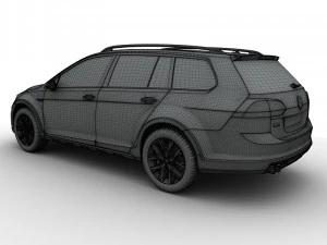 volkswagen golf alltrack 2015 3D Model