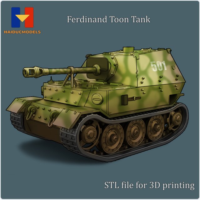 Ferdinand Toon Tank 3D print model 3D Принт Модель .c4d .max .obj .3ds .fbx .stl .blend 