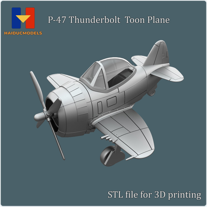 P-47 Thunderbolt Egg Plane 3D print model STL Modèles 3D en vedette .c4d .max .obj .3ds .fbx .stl .blend
