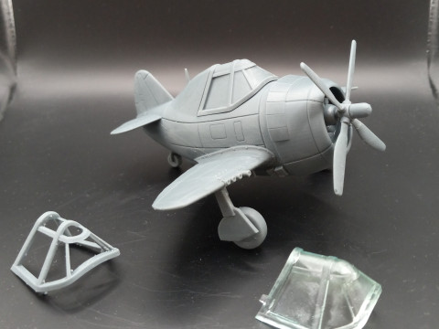 P-47 Thunderbolt Razorback 3D Printable Egg Plane Model do druku 3D
