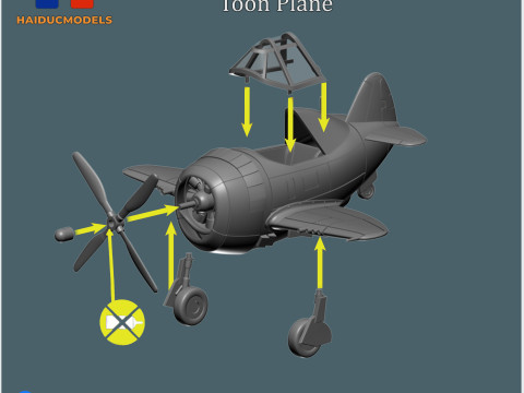 P-47 Thunderbolt Razorback 3D Printable Egg Plane Model do druku 3D