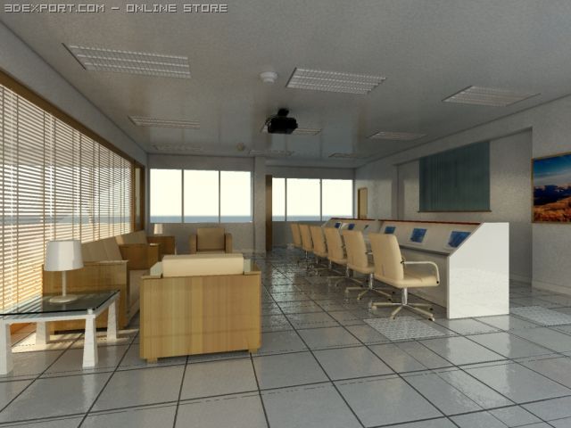office Model 3D .c4d .max .obj .3ds .fbx .stl .blend 