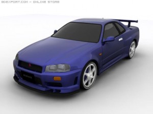 skyline r34 gtr 3Dモデル