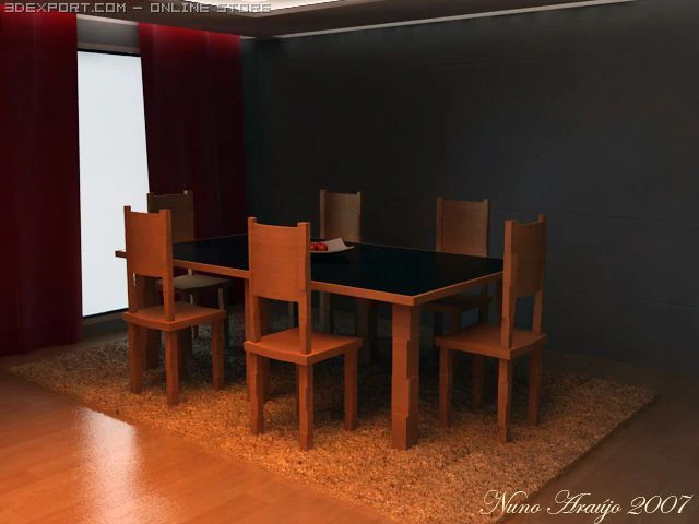 dinner table 3D Model .c4d .max .obj .3ds .fbx .stl .blend