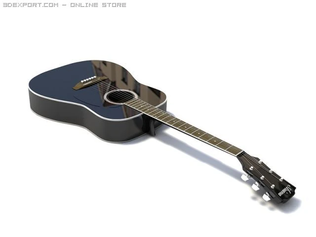acoustic guitar 3D Model .c4d .max .obj .3ds .fbx .stl .blend 