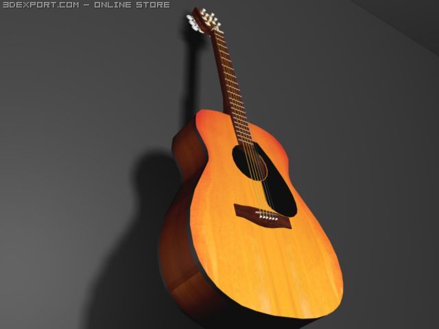 3model of acoustic guitar 3D Model .c4d .max .obj .3ds .fbx .stl .blend 