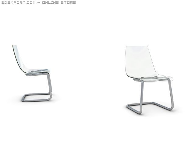 glass chair 3D Model .c4d .max .obj .3ds .fbx .stl .blend 