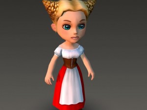 cartoonish civilian female Model 3D