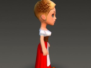 cartoonish civilian female 3D Model