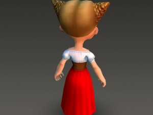 cartoonish civilian female 3D Model