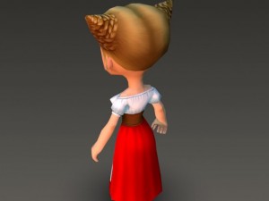 cartoonish civilian female 3D Model