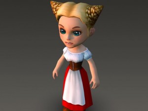 cartoonish civilian female 3D Model