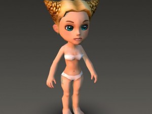 cartoonish civilian female 3D Model