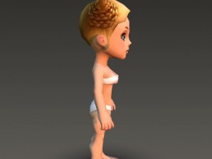 cartoonish civilian female 3D Model